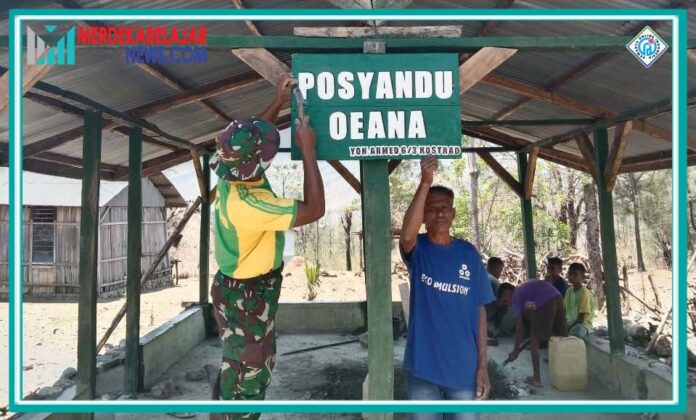 Danpos Serka Lazalia Pimpin Anggotanya Rehab Posyandu di Tasinifu a
