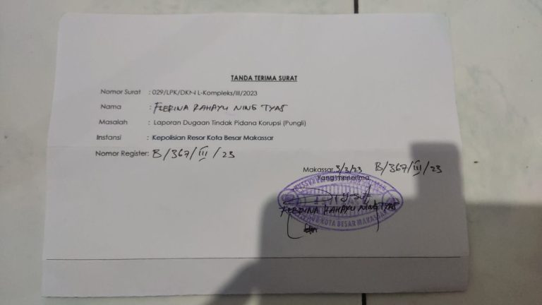 Rp135 Juta Dugaan Pungli Sosialisasi Dana BOP Terlapor di Polrestabes Makassar